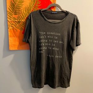 Brandy Melville - Dark Gray Graphic Tee - One Size